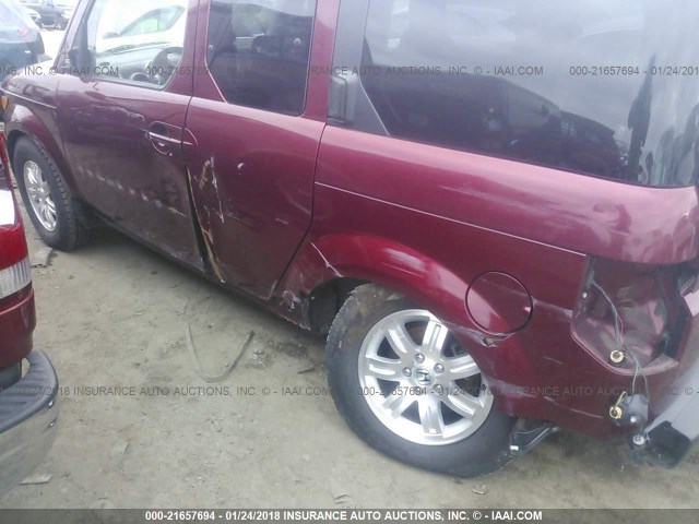 5J6YH287X6L013199 - 2006 HONDA ELEMENT EX MAROON photo 6