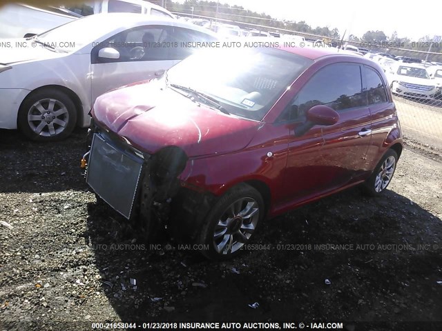 3C3CFFBR9ET287198 - 2014 FIAT 500 SPORT RED photo 2