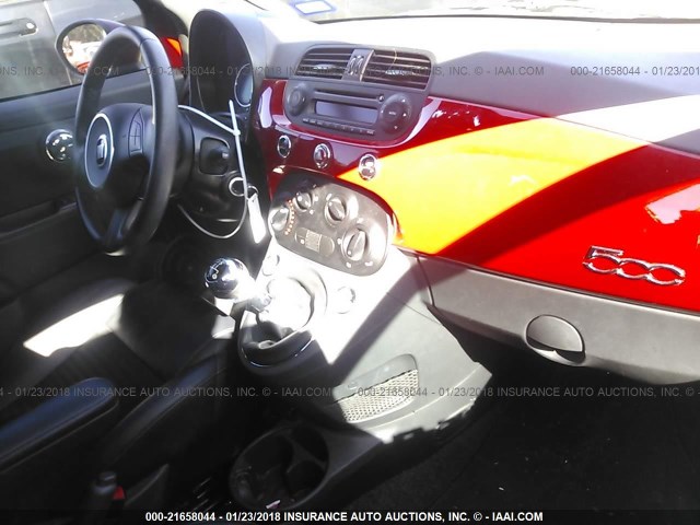 3C3CFFBR9ET287198 - 2014 FIAT 500 SPORT RED photo 5