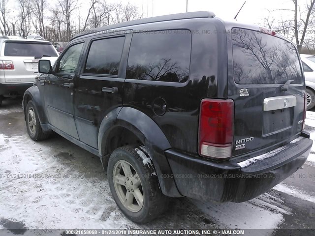 1D8GU58K57W654782 - 2007 DODGE NITRO SLT BLACK photo 3