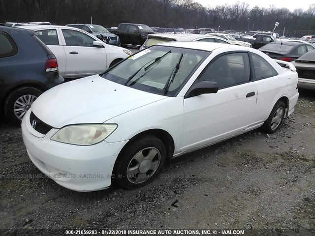 1HGEM223X4L038970 - 2004 HONDA CIVIC DX VP WHITE photo 2