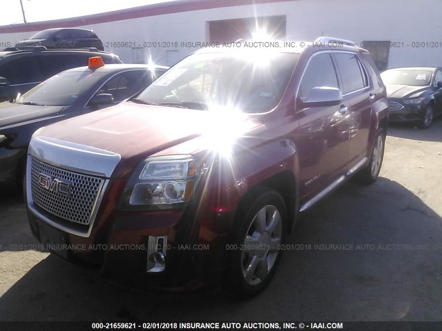 2GKFLYE37D6272162 - 2013 GMC TERRAIN DENALI RED photo 2