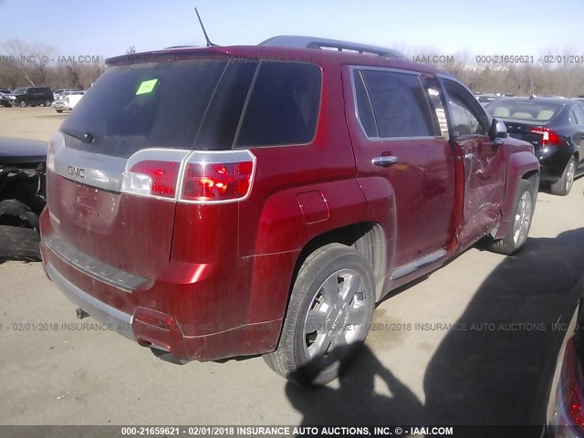 2GKFLYE37D6272162 - 2013 GMC TERRAIN DENALI RED photo 4