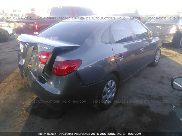 KMHDU46D28U557158 - 2008 HYUNDAI ELANTRA GLS/SE/LIMITED GRAY photo 4