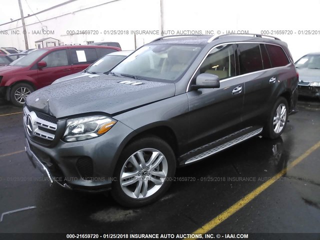 4JGDF6EE6HA924273 - 2017 MERCEDES-BENZ GLS 450 4MATIC GRAY photo 2