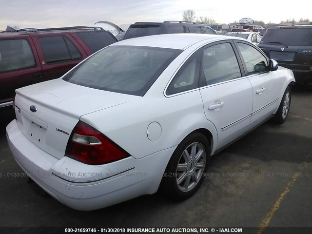 1FAHP281X6G142742 - 2006 FORD FIVE HUNDRED LIMITED WHITE photo 4