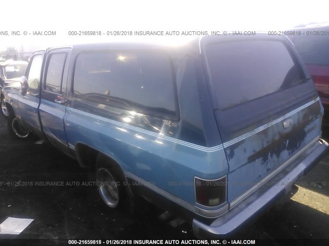 1GKER16K7HF521899 - 1987 GMC SUBURBAN R15 CONVENTIONAL BLUE photo 3