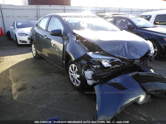 5YFBURHE6FP325624 - 2015 TOYOTA COROLLA L/LE/LE PLS/PRM/S/S PLS GRAY photo 1