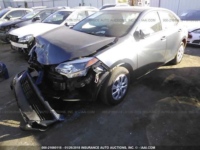 5YFBURHE6FP325624 - 2015 TOYOTA COROLLA L/LE/LE PLS/PRM/S/S PLS GRAY photo 2