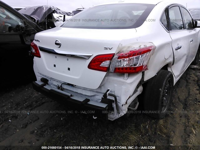 3N1AB7AP8FY246671 - 2015 NISSAN SENTRA S/SV/SR/SL WHITE photo 6