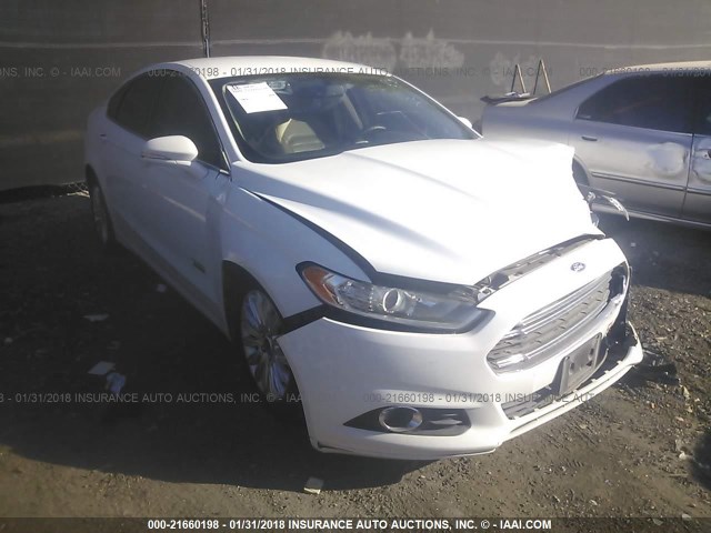 3FA6P0PU0ER269417 - 2014 FORD FUSION SE PHEV WHITE photo 1