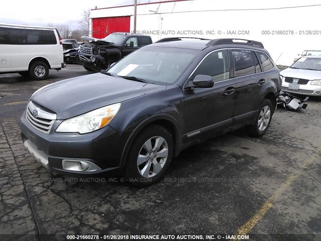 4S4BRBKC5A3367036 - 2010 SUBARU OUTBACK 2.5I LIMITED GRAY photo 2