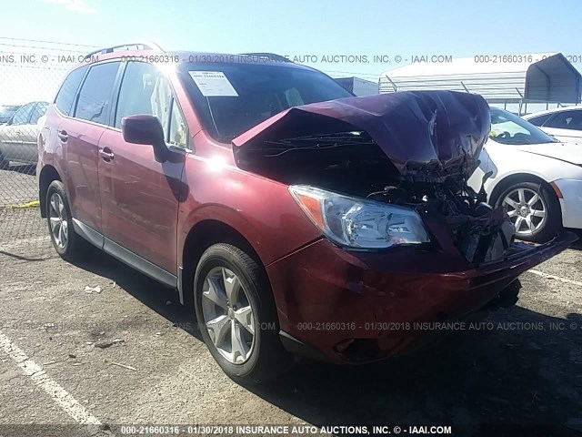 JF2SJAEC0EH506999 - 2014 SUBARU FORESTER 2.5I PREMIUM RED photo 1