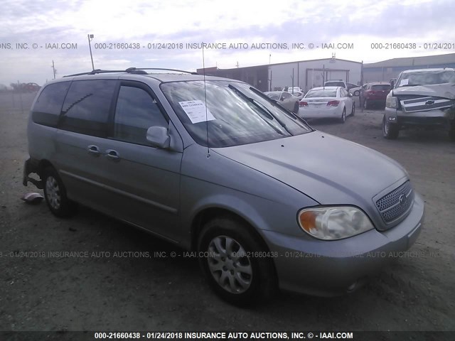 KNDUP131746593253 - 2004 KIA SEDONA EX/LX GRAY photo 1