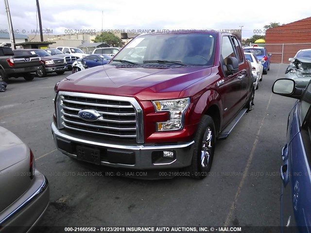 1FTEX1CP5GKD78524 - 2016 FORD F150 SUPER CAB RED photo 2