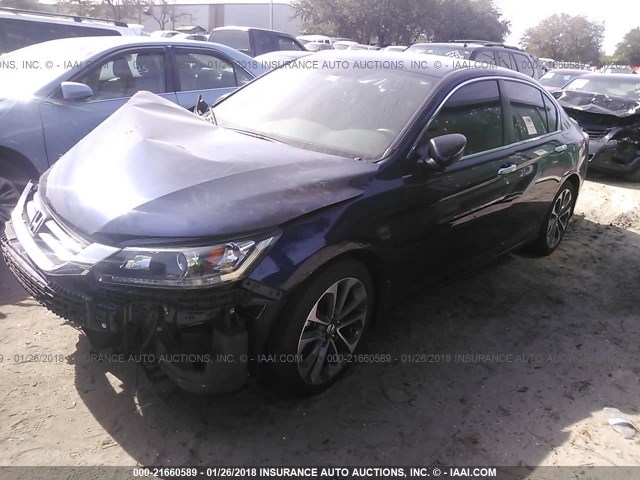 1HGCR2F5XFA273419 - 2015 HONDA ACCORD SPORT 深蓝色 照片 2