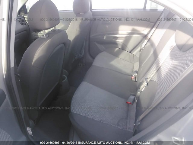 KNADE223696482129 - 2009 KIA RIO LX/SX SILVER photo 8