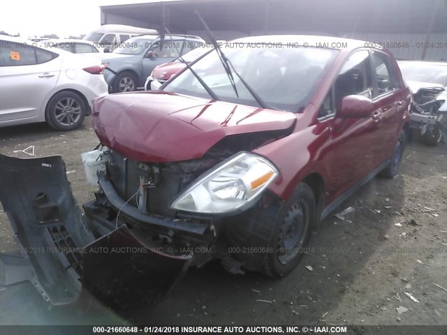 3N1BC1AP8AL409050 - 2010 NISSAN VERSA S/SL RED photo 2