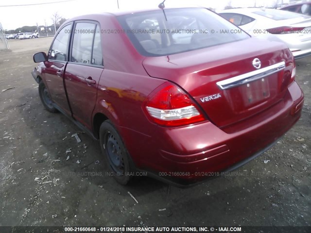 3N1BC1AP8AL409050 - 2010 NISSAN VERSA S/SL RED photo 3