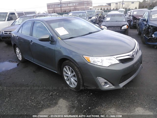 4T1BK1FK2CU513728 - 2012 TOYOTA CAMRY SE/XLE GRAY photo 1