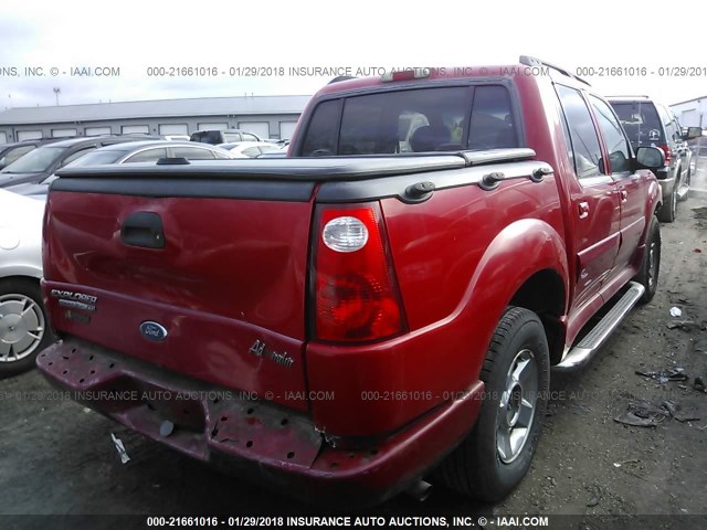 1FMZU77K95UB44170 - 2005 FORD EXPLORER SPORT TR  RED photo 4