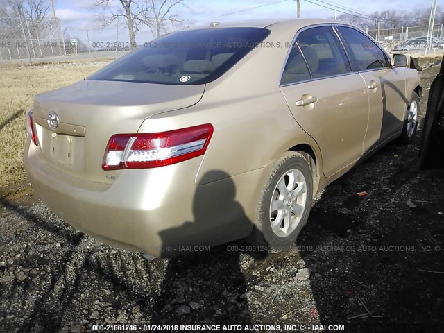 4T4BF3EKXAR064383 - 2010 TOYOTA CAMRY SE/LE/XLE GOLD photo 4