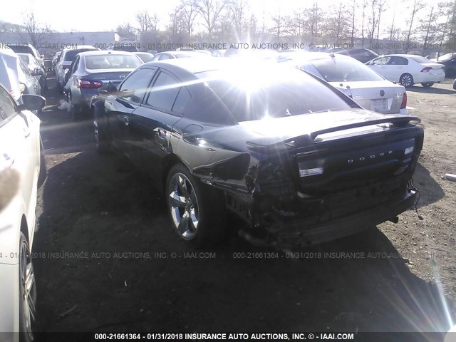 2C3CDXCT7CH153219 - 2012 DODGE CHARGER R/T BLACK photo 3