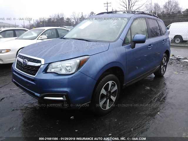 JF2SJAGC6JH491920 - 2018 SUBARU FORESTER 2.5I PREMIUM BLUE photo 2