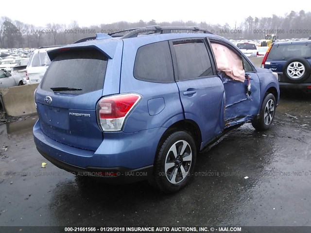 JF2SJAGC6JH491920 - 2018 SUBARU FORESTER 2.5I PREMIUM BLUE photo 4