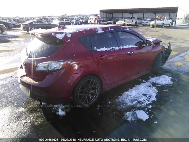 JM1BL1H39A1184340 - 2010 MAZDA SPEED 3 红色 照片 4