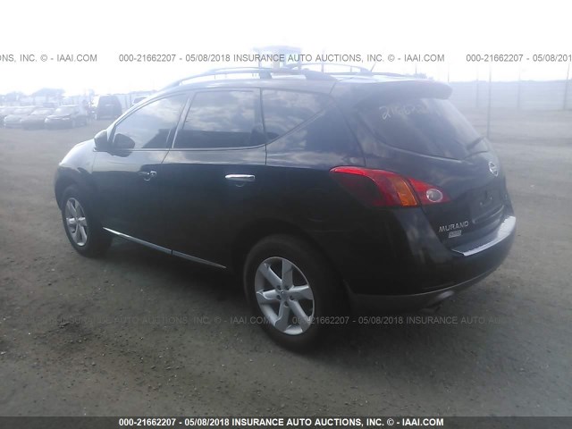 JN8AZ18UX9W026305 - 2009 NISSAN MURANO S/SL BLACK photo 3