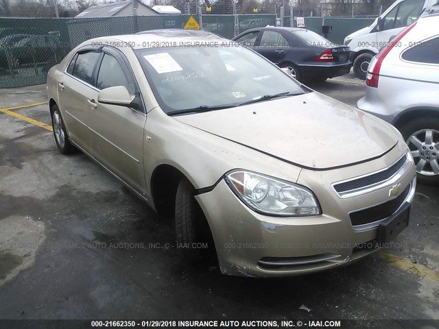 1G1ZH57B284185654 - 2008 CHEVROLET MALIBU 1LT GOLD photo 1