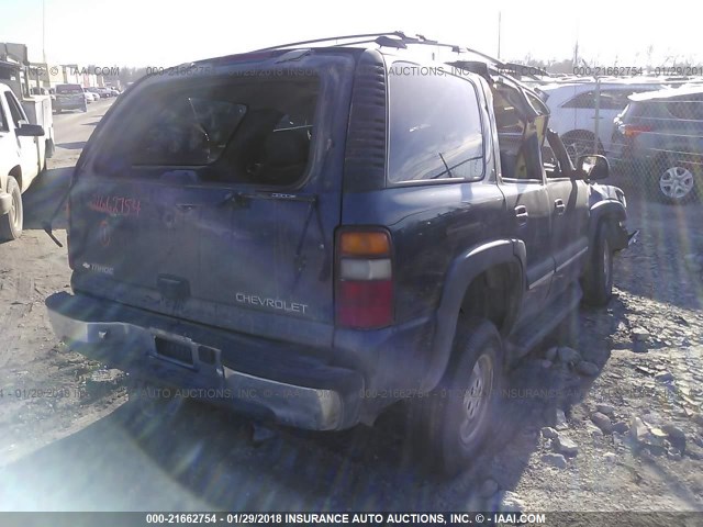 1GNEC13Z43R221329 - 2003 CHEVROLET TAHOE C1500 BLUE photo 4