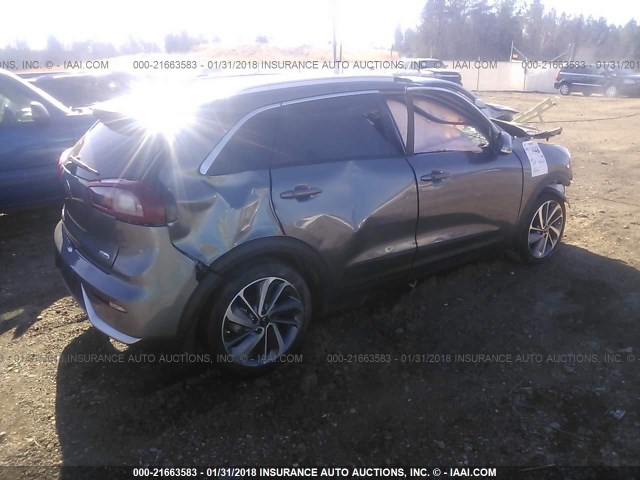 KNDCE3LC9H5052876 - 2017 KIA NIRO EX TOURING GRAY photo 4