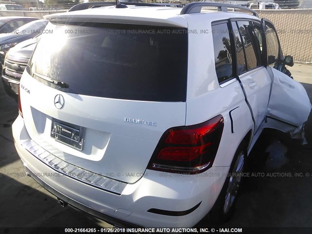 WDCGG0EB5EG291527 - 2014 MERCEDES-BENZ GLK 250 BLUETEC WHITE photo 4