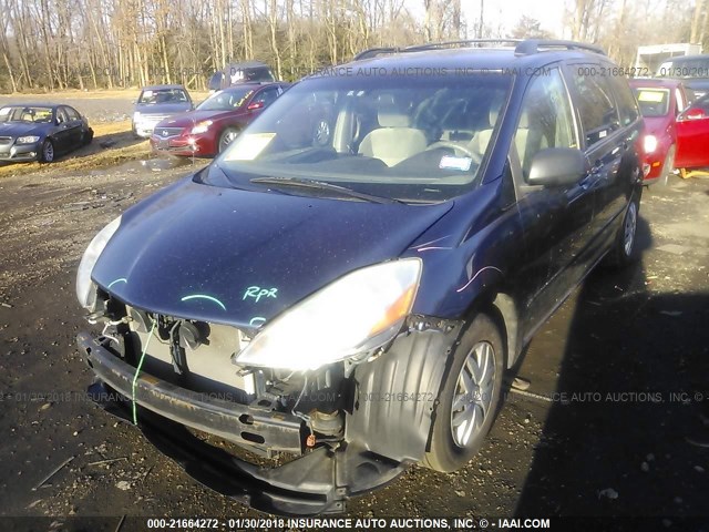 5TDZK23CX7S034361 - 2007 TOYOTA SIENNA CE/LE BLUE photo 2