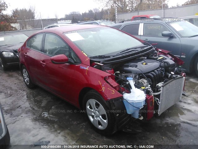 KNAFK4A6XG5567972 - 2016 KIA FORTE LX RED photo 1