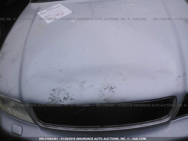 WAUDC28D9YA047218 - 2000 AUDI A4 1.8T QUATTRO SILVER photo 10