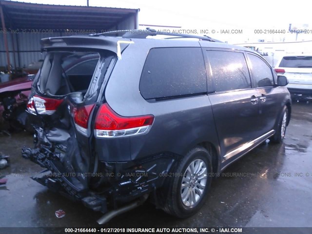 5TDYK3DC8DS336937 - 2013 TOYOTA SIENNA XLE/LIMITED GRAY photo 4