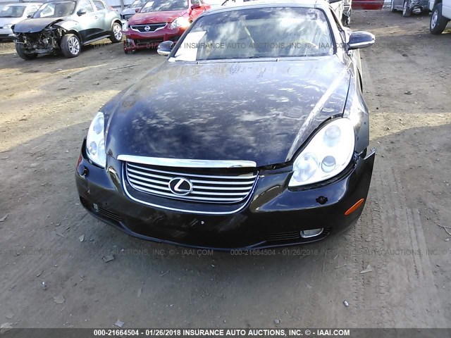 JTHFN48Y750067584 - 2005 LEXUS SC 430 BLACK photo 6