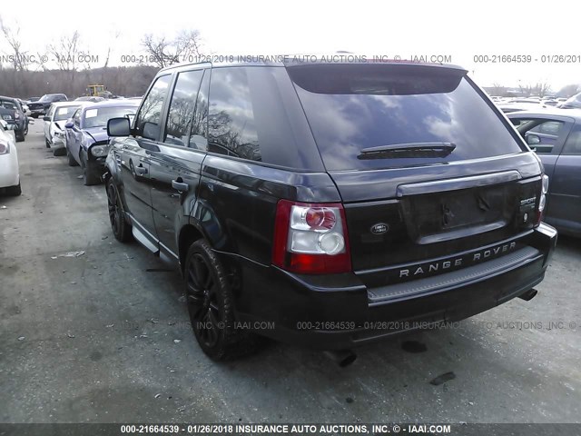 SALSH23439A193417 - 2009 LAND ROVER RANGE ROVER SPORT SUPERCHARGED BLACK photo 3