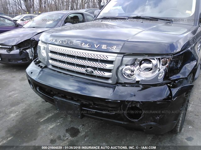 SALSH23439A193417 - 2009 LAND ROVER RANGE ROVER SPORT SUPERCHARGED BLACK photo 6