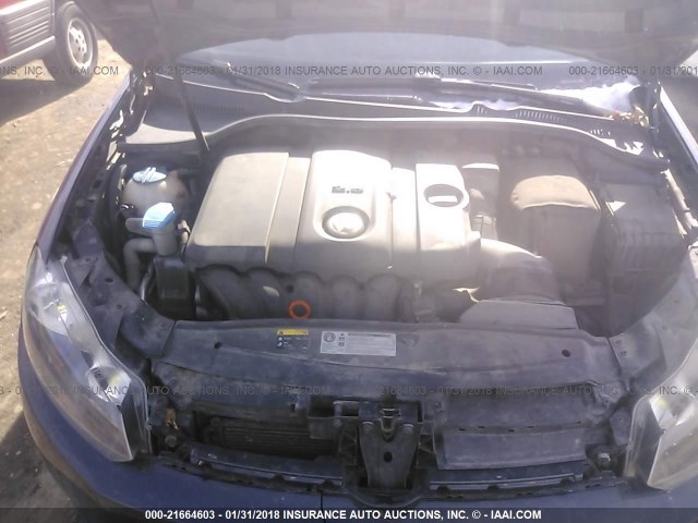 WVWAB7AJ9CW119780 - 2012 VOLKSWAGEN GOLF BLUE photo 10