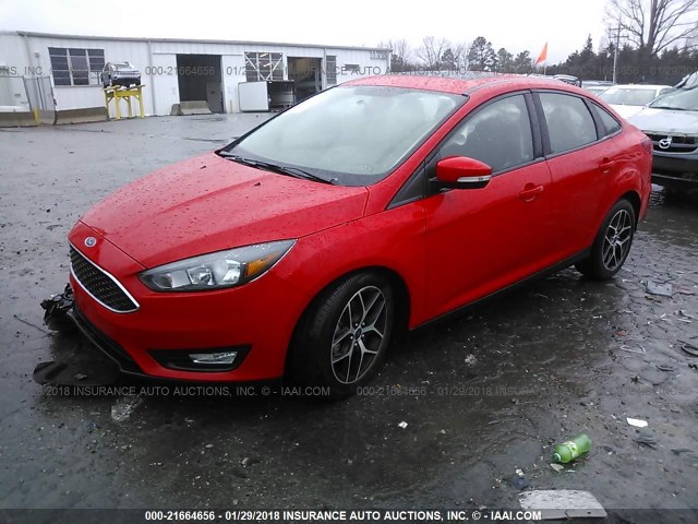 1FADP3H25HL227592 - 2017 FORD FOCUS SEL RED photo 2