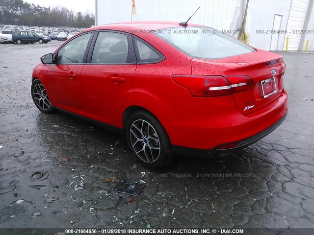 1FADP3H25HL227592 - 2017 FORD FOCUS SEL RED photo 3