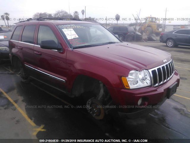 1J8HR58N75C638881 - 2005 JEEP GRAND CHEROKEE LIMITED RED photo 1