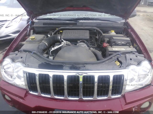 1J8HR58N75C638881 - 2005 JEEP GRAND CHEROKEE LIMITED RED photo 10