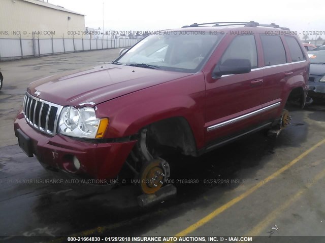 1J8HR58N75C638881 - 2005 JEEP GRAND CHEROKEE LIMITED RED photo 2