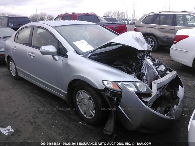 JHMFA36249S007714 - 2009 HONDA CIVIC HYBRID SILVER photo 1