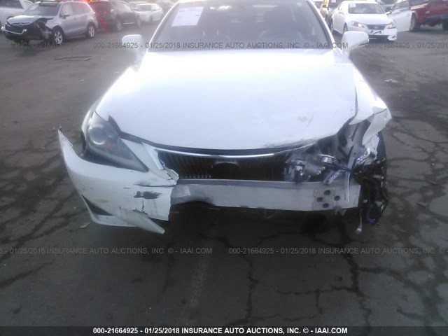 JTHCF5C23C2036018 - 2012 LEXUS IS 250 WHITE photo 6